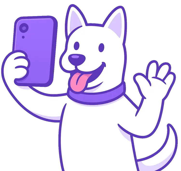 Dog selfie with Wags on Wheels